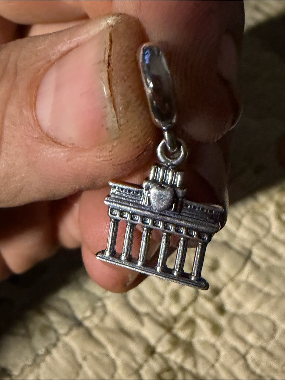 Pandora sterling Silver Architectural Charm Pendant - Columned Building